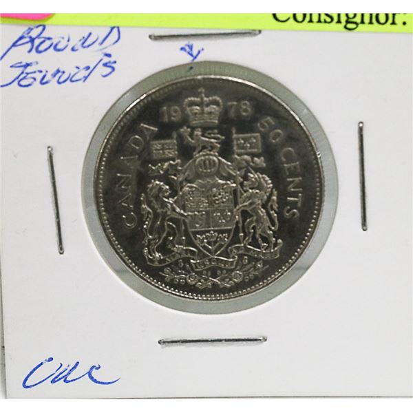 SCARCE 1978 CANADIAN QEII ROUND JEWELS VARIETY 50