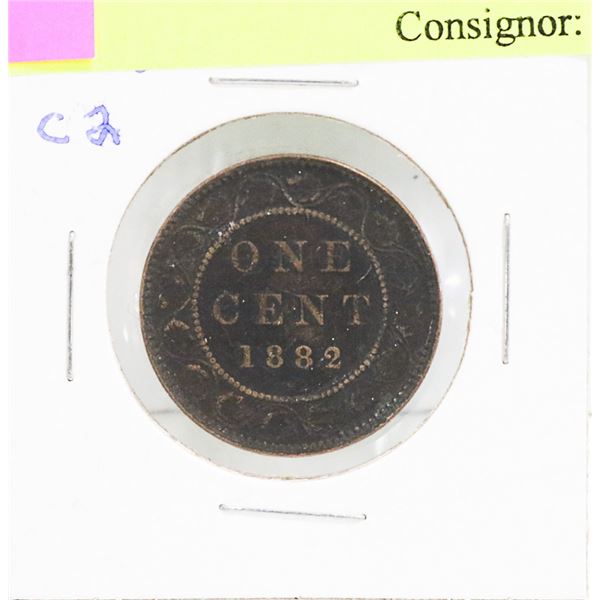 1882H CANADIAN QUEEN VICTORIA LARGE CENT