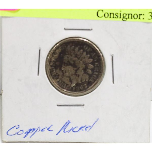 1863 US INDIAN HEAD 1 CENT COIN COPPER-NICKEL