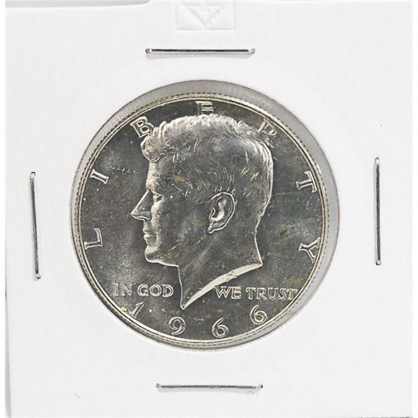 1966 SILVER USA KENNEDY HALF DOLLAR, BU