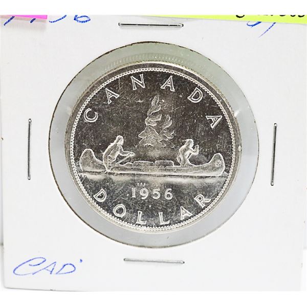 LOW MINTAGE CANADIAN 1956 QEII SILVER DOLLAR