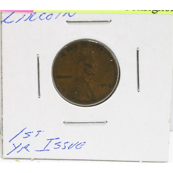 1909 US LINCOLN WHEAT 1 CENT COIN 1ST YEAR ISSUED