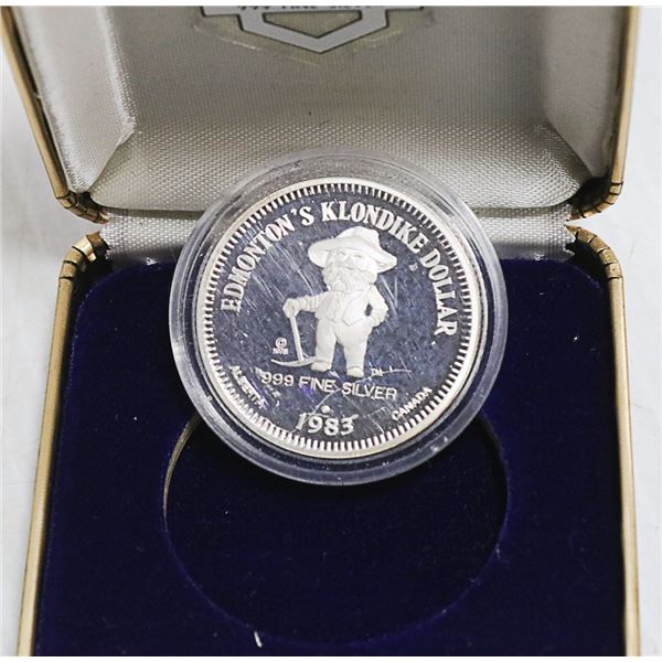 SCARCE 1983 .999 SILVER PROOF KLONDIKE DOLLAR
