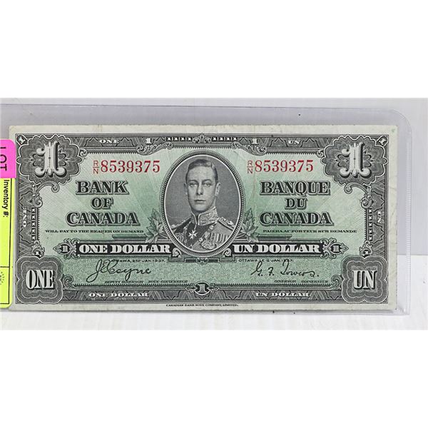 1937 CANADIAN $1 BILL