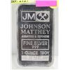 Image 1 : J.M 1 TROY OUNCE .999 SILVER BAR