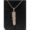 Image 1 : ROSE QUARTZ IN STAINLESS SHEATH NECKLACE
