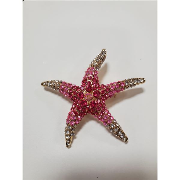 STAR FISH RHINESTONE BROOCH