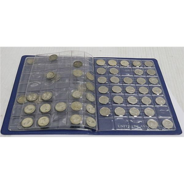 1899-1999 CANADIAN DIMES ALBUM 27 SILVER  54 COINS
