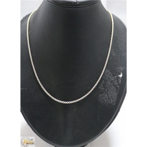 SOLID .925 SILVER ITALIAN BOX LINK CHAIN 22"