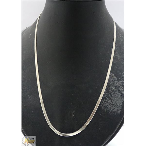 SOLID .925 SILVER ITALIAN HERRINGBONE CHAIN 18"