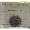 Image 1 : 1987 CANADIAN 25 CENT COINCERFTIFED ICCS MS-66