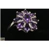 Image 1 : VINATGE .925 SILVER & AMETHYST FANCY DINNER RING
