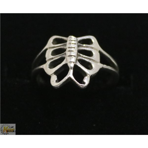 VINTAGE .925 STERLING SILVER CATERPILLAR RING SZ 6