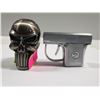 Image 1 : LIGHTER LOT 2 PIECES SKULL AND GUN