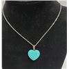 Image 1 : TURQUOISE STONE HEART NECKLACE STAMPED 925