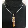 Image 1 : TIGERS EYE STONE IN STAINLESS SHEATH NECKLACE  925