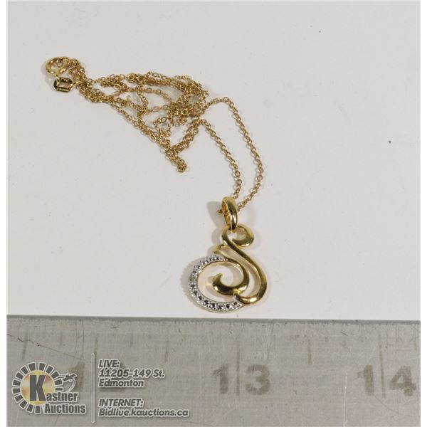 #192-DIAMOND ACCENT PENDANT/ NECKLACE 18"