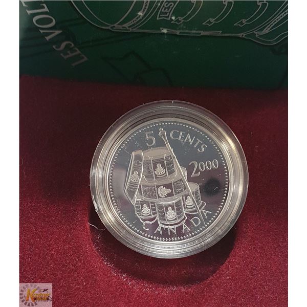 2000 VOLTIGEURS QUEBEC SILVER PROOF 5 CENT