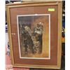 Image 1 : FRAMED BOBCAT PICTURE-OAK FRAME