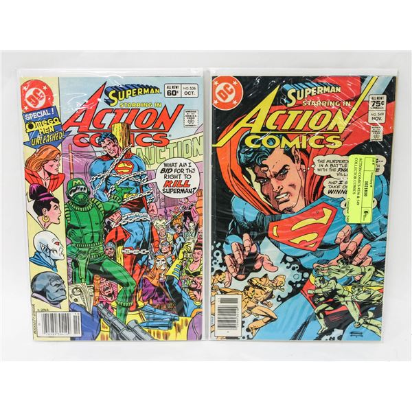 ACTION COMICS #536 & 549 COLLECTOR COMICS