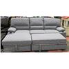Image 1 : GREY FABRIC SECTIONAL WITH HIDE-A-BED