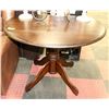 Image 1 : SOLID DARK WOOD SINGLE PEDESTAL TABLE WITH TWO