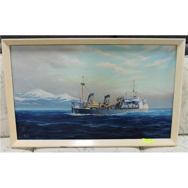 OIL PICTURE OF MARINA 38" X 24"