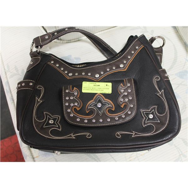 MONTANA WEST 2 TONE LEATHER STUDDED WESTERN PURSE