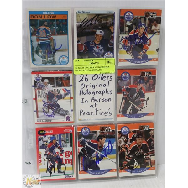 26 X PAST OILERS AUTOGRAPHS GAME SIGNINGS ESTATE
