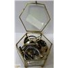 Image 1 : GLASS KEEPSAKE BOX WITH WATCHES