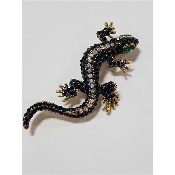 LIZARD RHINESTONE BROOCH