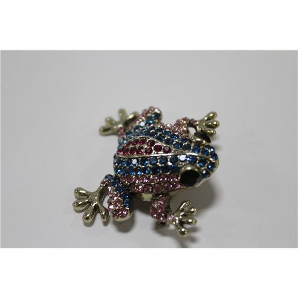 FROG RHINESTONE BROOCH