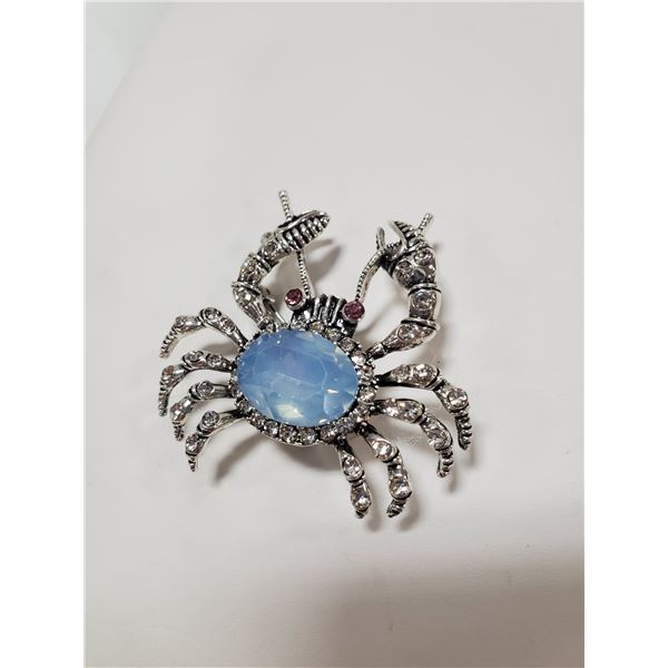 CRAB RHINESTONE BROOCH