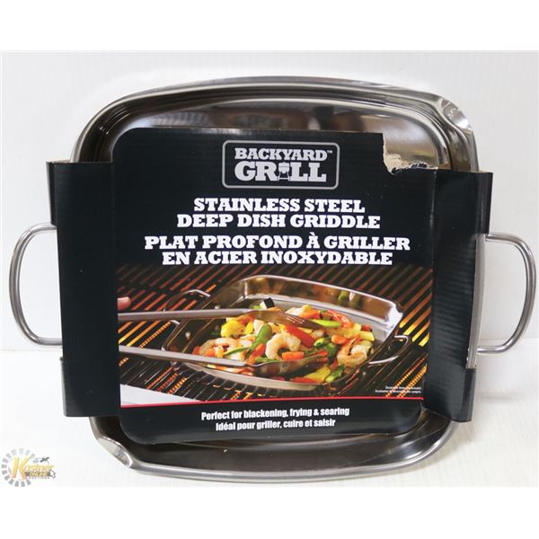 BACKYARD GRILL STAINLESS STEEL DEEP DISH GRIDDLE