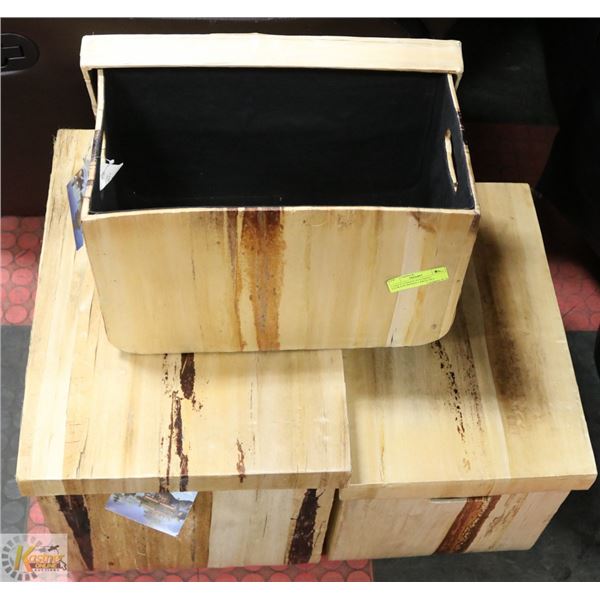 3 PIECE UNIQUE STACKING STORAGE BOXES