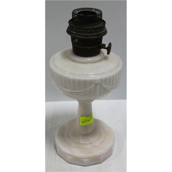 ALLADIN MODEL B MILK GLASS OIL LAMP