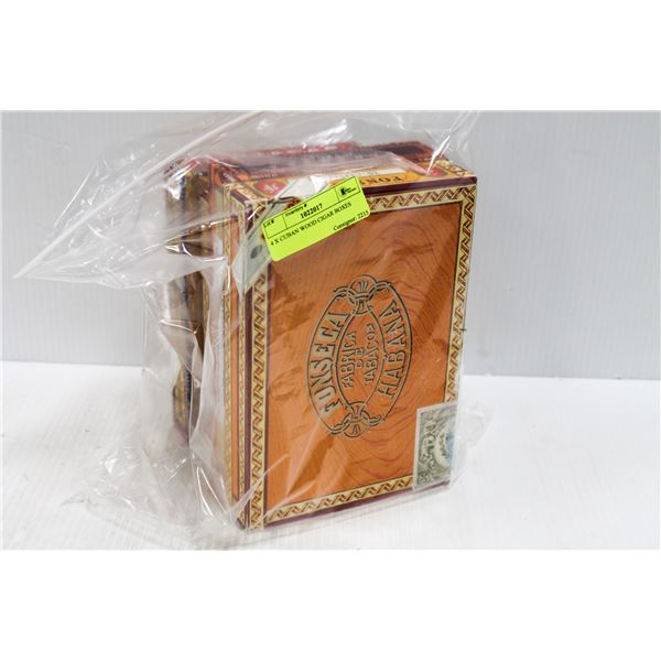 4 X CUBAN WOOD CIGAR BOXES