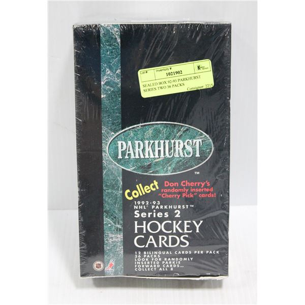 SEALED BOX 92-93 PARKHURST SERIES TWO 36 PACKS