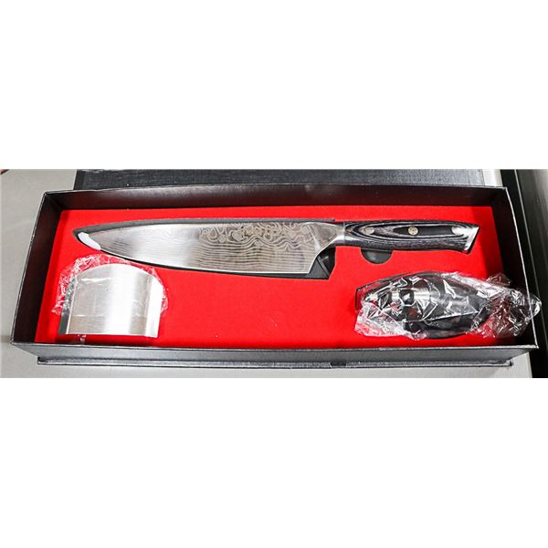 MOSFIATA 8" CHEFS KNIFE WITH SHARPENER