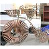 Image 1 : VINTAGE-STYLE DECORATIVE METAL 3-PLANT "TRICYCLE"