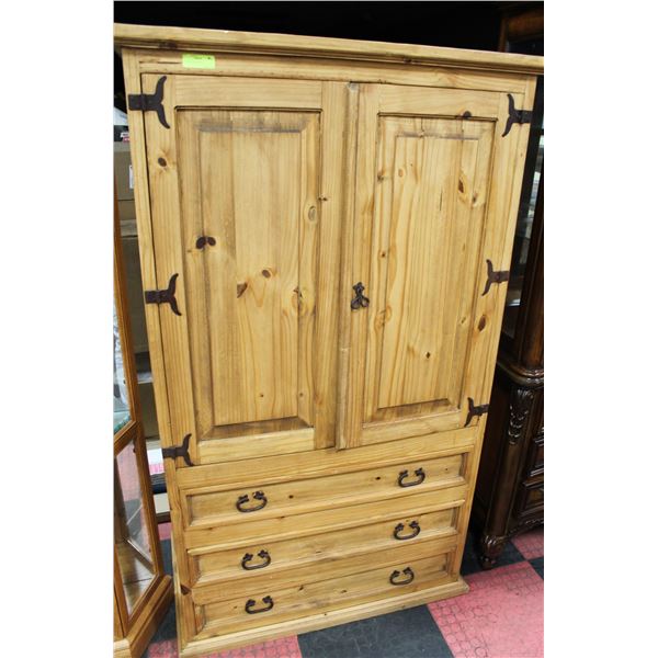 SOLID WOOD ARMOIRE 42" X 23" X 71"