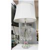 Image 1 : CRYSTAL GLASS TEARDROP TABLE LAMP 27" TALL