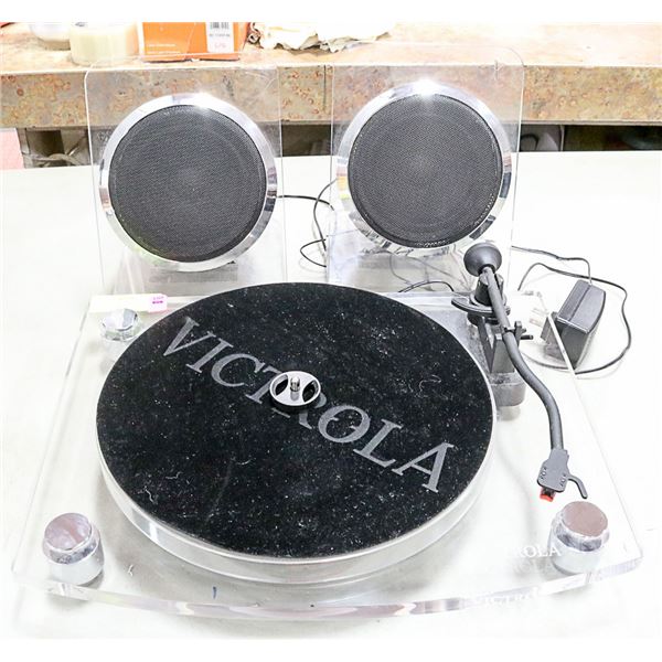 VICTROLA TURNTABLE WITH BLUE TOOTH SPEAKERS