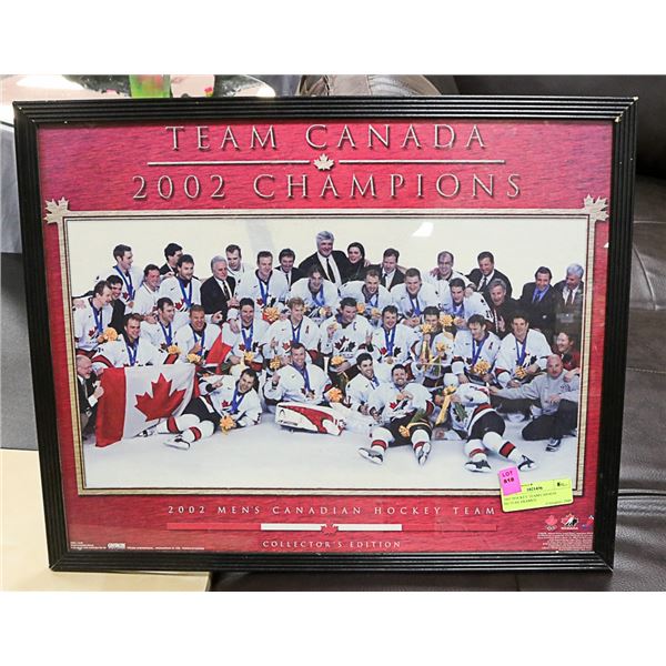 2002 HOCKEY TEAM CANADA PICTURE FRAMED