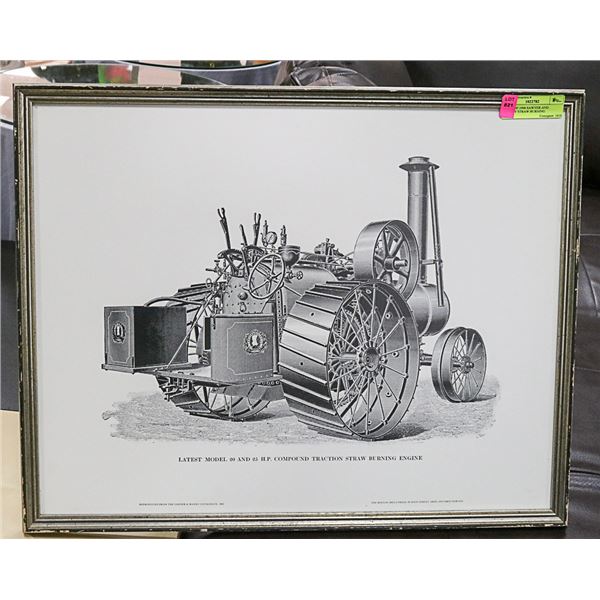 PRINT OF 1906 SAWYER AND MASSEY STRAW BURNING