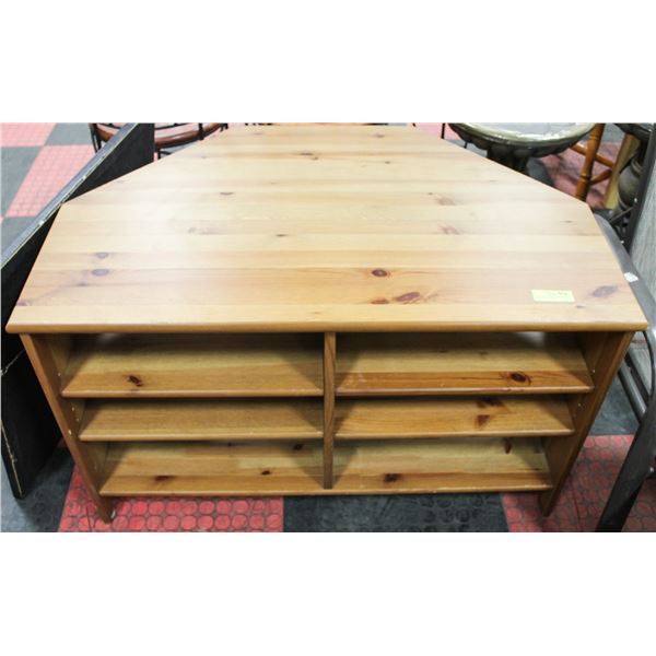 SOLID WOOD MULTI-USE CORNER MEDIA STAND WITH 6