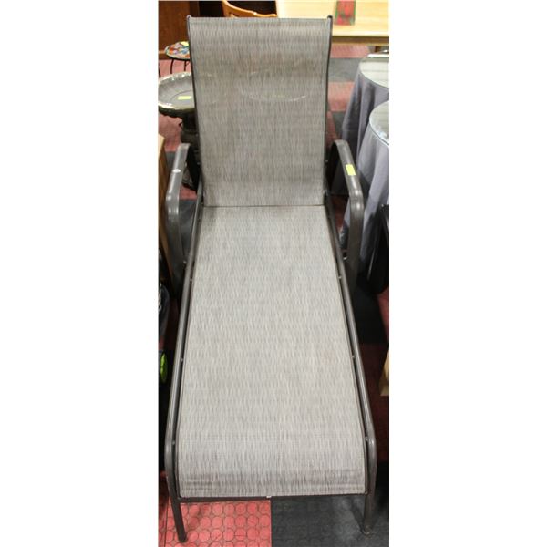 OUTDOOR METAL FULL RECLINE DECK CHAIR WITH