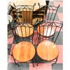 Image 1 : SET OF 4 METAL AND WOOD BISTRO CHAIRS -