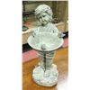 Image 1 : BOY HOLDING BIRD BATH GARDEN STATUE 24"