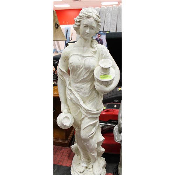 WHITE CONCRETE LADY- GARDEN STATUE 48" TALL